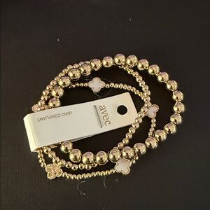 Gold Beaded Bracelet Set